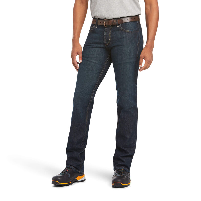 Pantalones Vaqueros Ariat Rebar M7 Slim Durastretch Basic Stackable Straight Leg Azules Oscuro Hombr